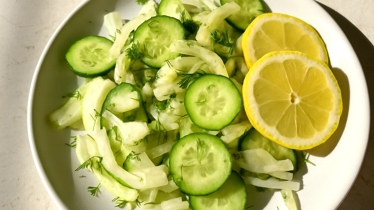 Fenchel-Gurken-Salat mit Dill und Zitrone"
